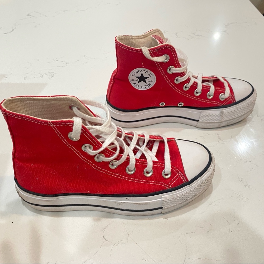Converse Red Canvas High-Tops